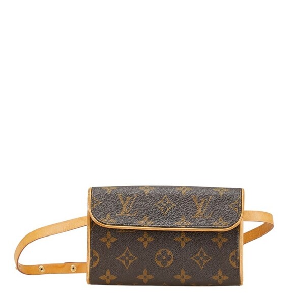 LOUIS VUITTON Authentic Brown Monogram Leather Pochette Hobo Bag - Picture 1 of 13